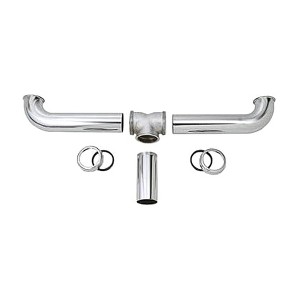 Master Plumber 2 Bowl Center Outlet Drain with Chrome Plated Brass, Nuts and Washers for Pipe Fittings, Kitchen Sink and Drainage, Silver - 1 of 4