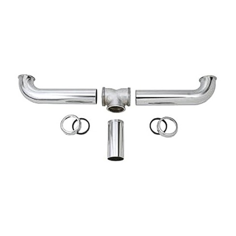 Master Plumber 2 Bowl Center Outlet Drain with Chrome Plated Brass, Nuts and Washers for Pipe Fittings, Kitchen Sink and Drainage, Silver - image 1 of 4