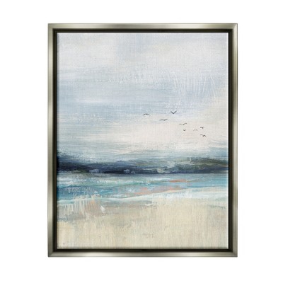 Stupell Industries Brushed Ocean Seagulls LandscapeFloater Canvas Wall Art