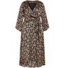 Women's Plus Size Tie Front Fan Maxi Dress - black | CITY CHIC - 3 of 4