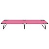 vidaXL Folding Sun Lounger Steel Pink - 2 of 4