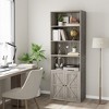 Whizmax Bookcase with Doors Industrial Bookshelf, Farmhouse Bookcases Wooden 6 Shelf Bookshelvels for Bedroom, Living Room, Home Office - 4 of 4