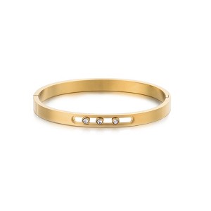 Adornia Tarnish Resistant 18k Gold Plated Sliding Stones Cuff - 1 of 4