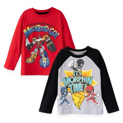 Power Rangers Red Ranger Zach Blue Ranger Megazord 2 Pack T-Shirts Toddler to Little Kid