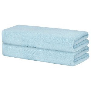 Unique Bargains Absorbent Quick Dry Plush Textured Comfort Bath Towels 2 Packs - 1 of 4
