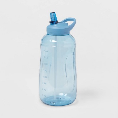 Half Gallon/64oz Plastic Hydration Tracker with Time of Day & Straw - Blue Twilight - Room Essentials™