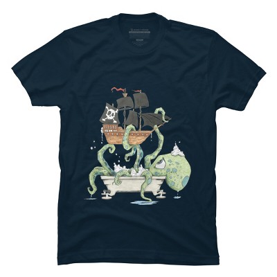 Men's Design By Humans Kraken in the Tub By Handclones T-Shirt