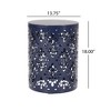 Modern Iron Patio Side Table with Floral Cut Design, Cylindrical Outdoor End Table, Iron-cut Outdoor End Table for Patio -Christopher Knight Home - 4 of 4