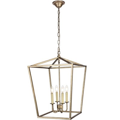 Vintage Silver 4-Light Pendant with Adjustable Chain