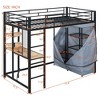 NicBex Twin/Full Metal Loft Bed with Desk,Shelves,Wardrobe&LED for Teens&Gamers,Versatile Gaming Loft Bed Platform,Space-Saving,350lbs Max - 3 of 4