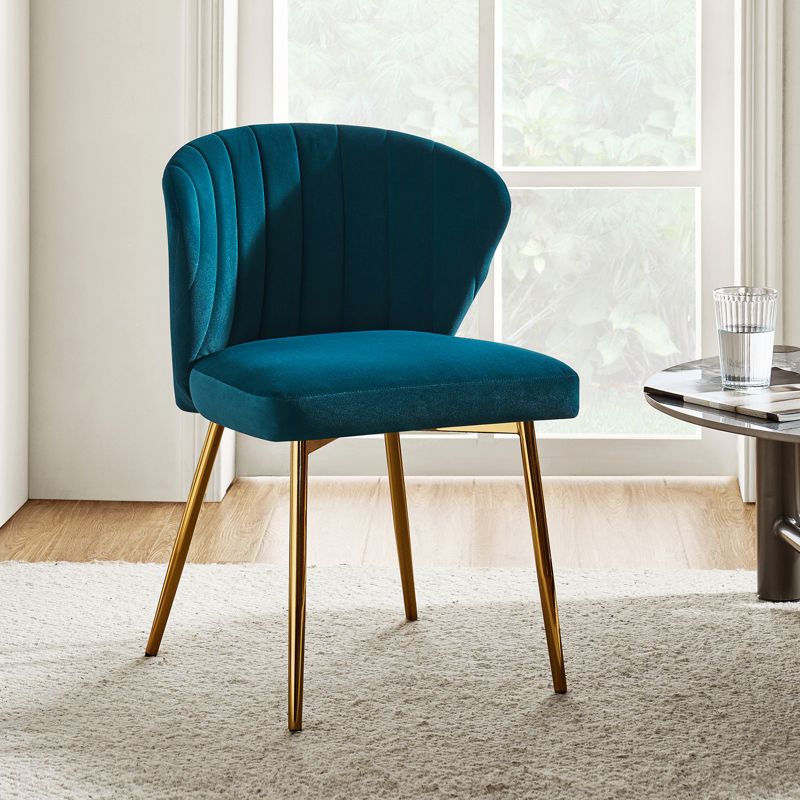 Emma Side Chair with Metal Legs for Living Room and Bedroom Velvet Accent Chair| KARAT HOME, 5 of 13
