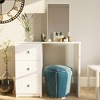 Aditi Makeup Vanity White - Boahaus: Elegant Desk with 3 Drawers & Unlit Mirror - 3 of 4