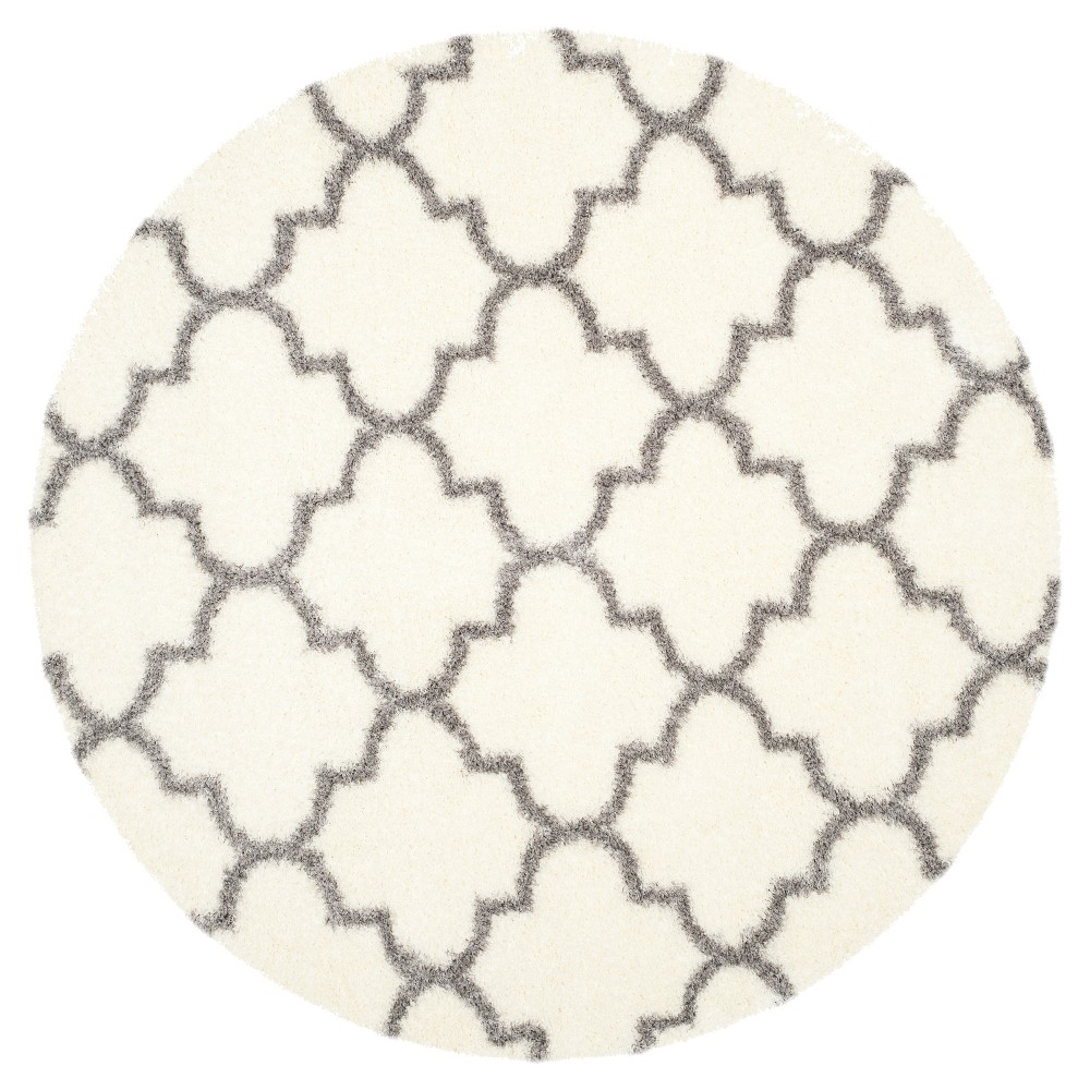 6'7inx6'7in Round Laurentian Rug Ivory/Gray Round - Safavieh