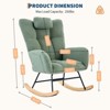 Rocking Chair Upholstered Padded Seat,Reading Chair with High Backrest,Tufted-Button Wingback Armchair for Bedroom, Dressing Room, Home Office - 2 of 4
