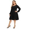 plus Size V-Neck Multi-Layered Ruffle Long Sleeve Dress - 4 of 4