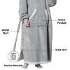 Oversized Long Wearable Blanket with Sleeves Warm & Soft Blanket Grey - Bedsure - 3 of 4