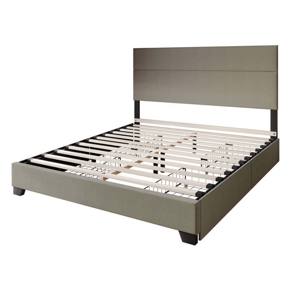 Home Design Full Kapaa Storage Platform Bed - Light Gray