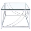 Brianne Glass and Chrome Coffee Table with Metal Leg - 4 of 4