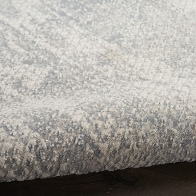 Gray Abstract 4' x 6' Synthetic Handmade Area Rug