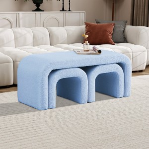 Hrinhom 43.5"W 3-Piece Modern Bedroom Ottoman Bench,Modern Nesting Bench Set - 1 of 4