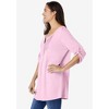 Woman Within Plus Size 7-Day Three-Quarter Sleeve Pintucked Henley Tunic - 4 of 4