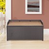 WELLFOR 45gal Patio Storage Bench PE Rattan Storage Box with Zippered Liner Brown - 2 of 4