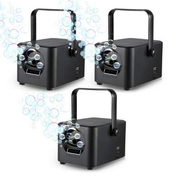 Dartwood Bubble Machine - 5000+ Bubbles Per Minute - Portable Bubble Maker for Birthday Parties, Weddings, Holidays, and More (3 Pack, Black)