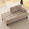 LOVMOR Deep Tufted Upholstered Textured Fabric 2 pieces Chaise Lounge set,2 Toss Pillow included,Living room Bedroom Use - image 3 of 4