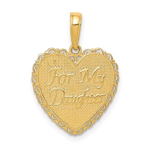 Black Bow Jewelry 14k Yellow Gold For My Daughter Reversible Heart Pendant, 17mm - 1 of 4