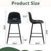 Set of 2 Bar Stool Counter Stool Dining Chair Pub Stool, Black/Brown/Dark Gray/White-Modernluxe - 3 of 4