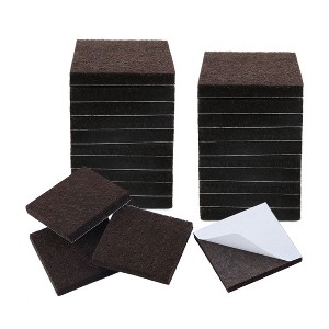 Unique Bargains Square Self-stick Non-slip Anti-scratch Floors Protector Furniture Pads Dark Brown 24 Pcs - 1 of 3
