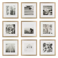 (Set of 9) 12" x 12" Gallery Grid Kit Gold - Instapoints
