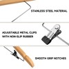 BP4U 12 Pack Premium Wooden Suit Hangers with Adjustable Clips, Solid Wood Skirt & Pant Hangers with 360° Swivel Hook, Space-Saving Design - 4 of 4