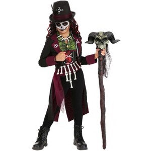 HalloweenCostumes.com Girl's Voodoo Queen Costume | Kid's Scary Costumes - 1 of 4