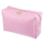 Unique Bargains PU Leather Waterproof Makeup Bag Cosmetic Case Makeup Bag for Women L Size Pink 1 Pcs