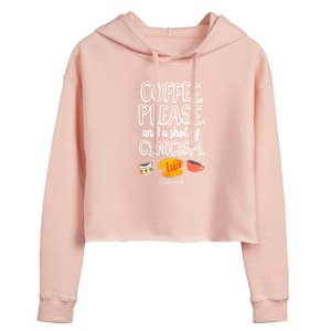 Women's - Gilmore Girls - Coffee And Cynisism Cropped Graphic Hoodie - 1 of 2
