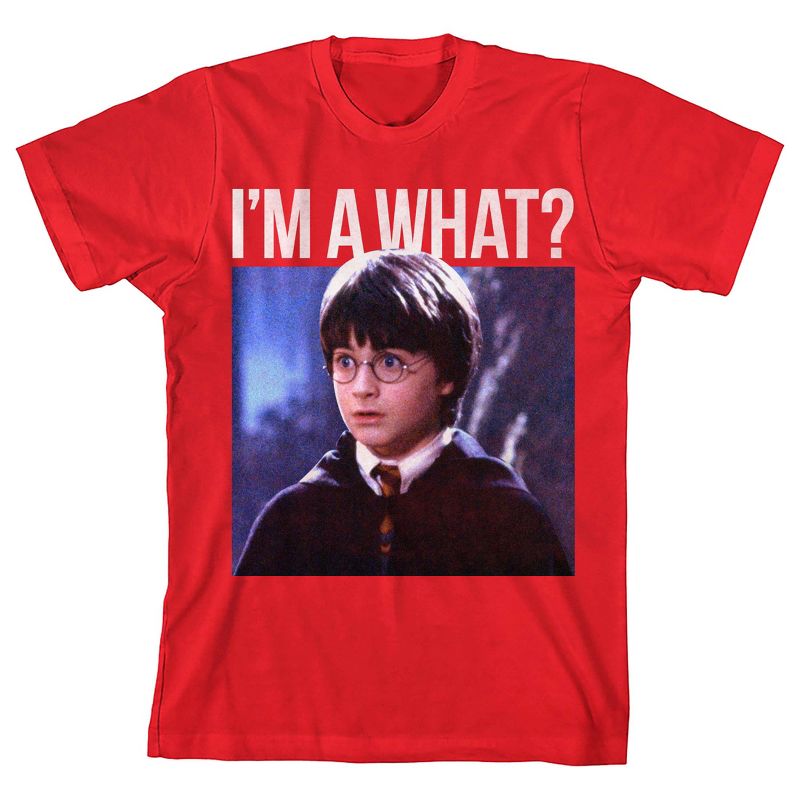 Harry Potter I'm a What? Meme Boy's Red T-shirt, 1 of 4