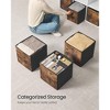 Set of 8 Fabric Storage Cubes, 13x13x13 Inch Foldable Organizer Bins with Handles for Cube Shelves, Rustic Brown and Black - 4 of 4