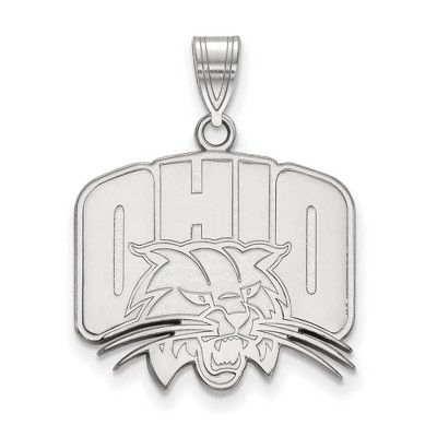 Black Bow Jewelry 14k White Gold Ohio Bobcats NCAA Large Pendant