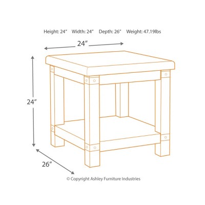 Contemporary Gray Rectangular End Table with Storage