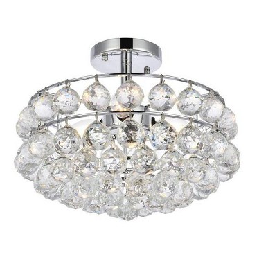 Savannah 14" Chrome Flush Mount with Crystal Accents