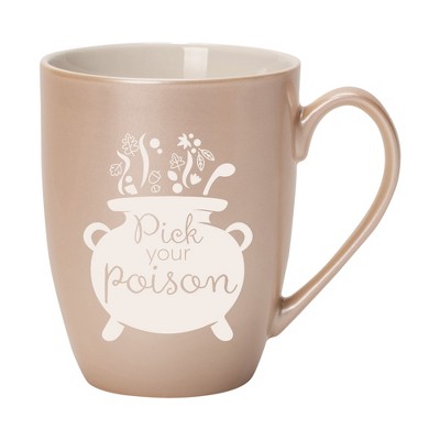 Elanze Designs Pick Your Poison Precious Pearl 10 ounce New Bone China Coffee Cup Mug