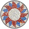 Teal Island Designs Modern Black Metal Round Outdoor Accent Side Table 14" Wide Red Mosaic Tabletop Front Porch Patio Home Balcony - 4 of 4