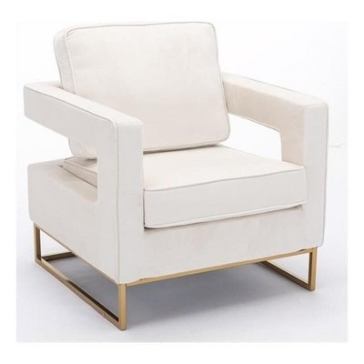 Carolina Living Adadon Velvet Upholstered Armchair - Cream