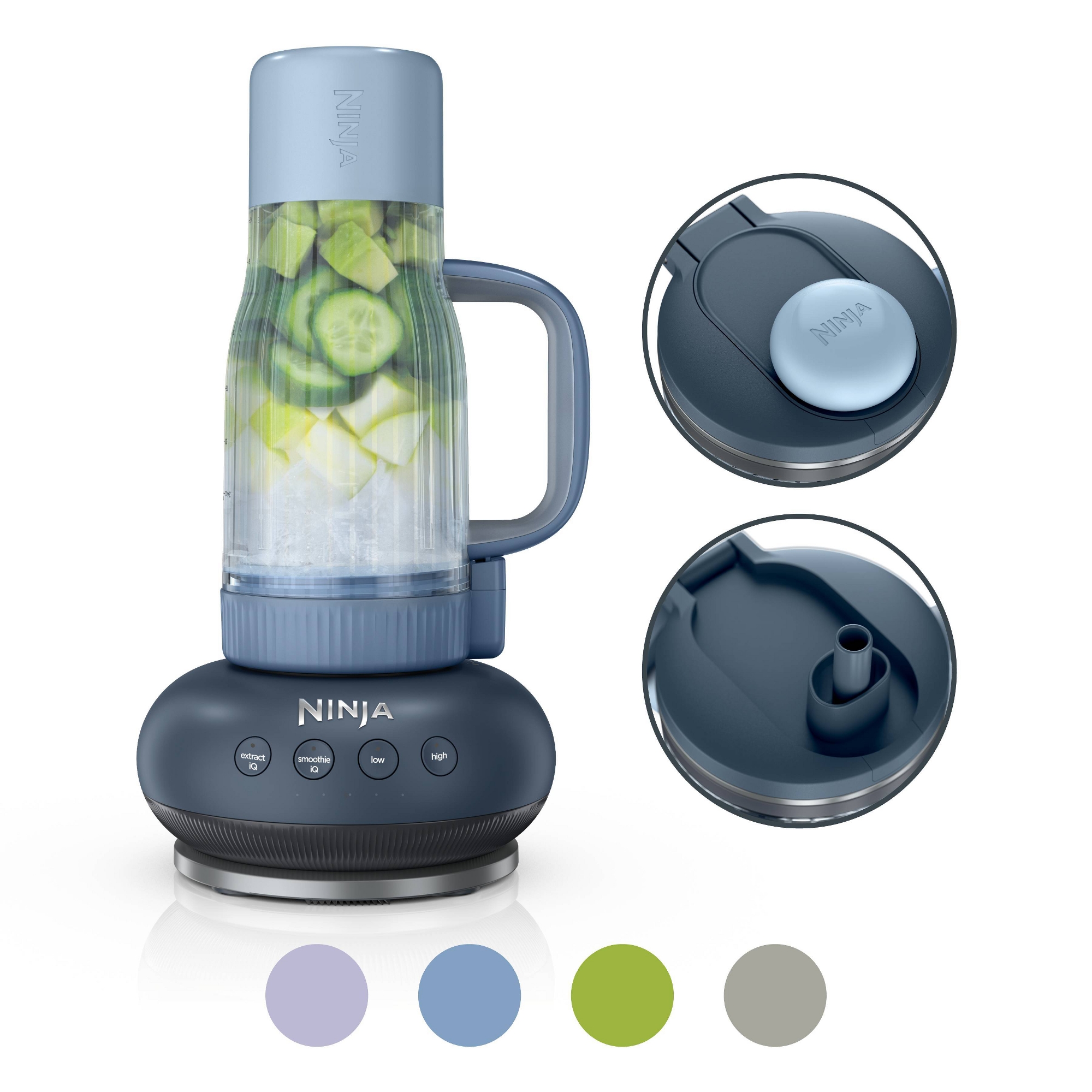 Ninja BlendBoss Tumbler Blender with 26oz Travel Tumbler, Detachable Straw & Chug Spout Lid CyberSpace DB353TGTCY