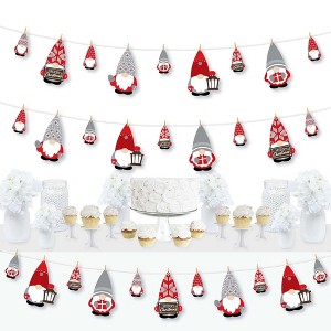 Big Dot of Happiness Christmas Gnomes - Holiday Party Decorations - Clothespin Garland Banner - 44 Pc - 1 of 4