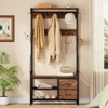 GIKPAL Hall Tree with Bench - 6-in-1 Wider 39.4" Entryway Shoe Rack, 24 Hooks & 2 Drawers, Hanging Rod & Top Shelf for Hallway - 3 of 4