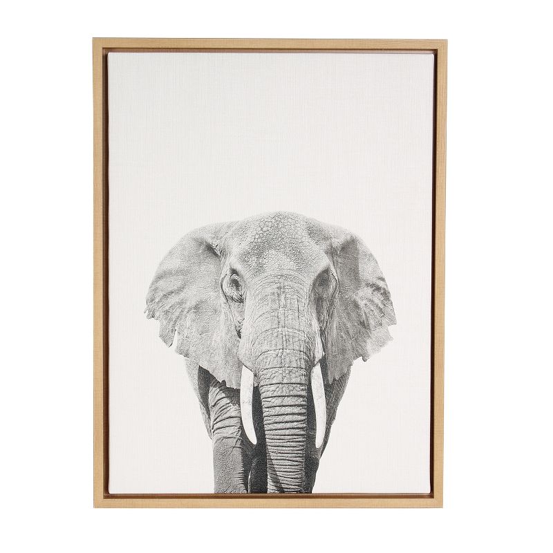 24" x 18" Elephant Framed Canvas Art - Uniek, 1 of 8
