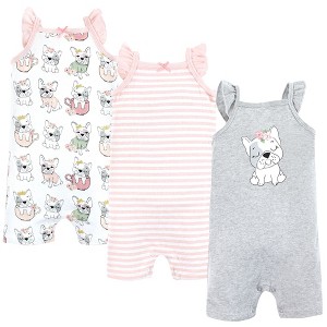 Hudson Baby Infant Girl Cotton Rompers, Girl Whimsical Dog - 1 of 4