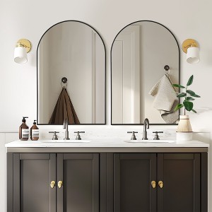 Spassway Set of 2 Arched Bathroom Mirrors Decorative Wall Mirrors Modern Wall Decor for Living Room Bedroom Entryway - 1 of 4